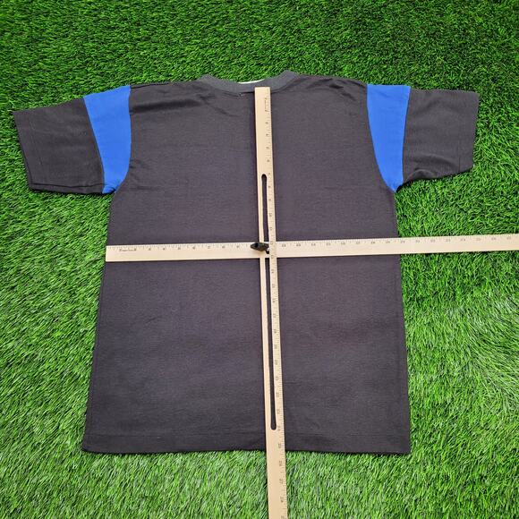 Vintage 80s Nike Black and Blue Color Block Tee Mens Medium - Picture 8 of 11